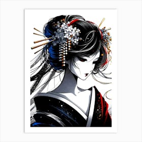 Creativel Geisha Illustration 133 Art Print