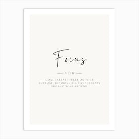 Focus Verb Art Print