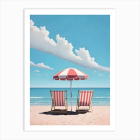 Two Chairs On The Beach Art Print