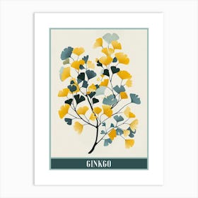 Ginkgo Tree Flat Illustration 4 Poster Art Print