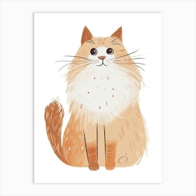 Siberian Cat Clipart Illustration 3 Art Print