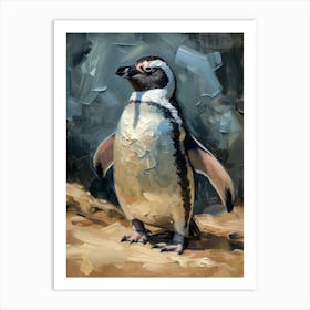 Adlie Penguin Deception Island Oil Painting 1 Art Print