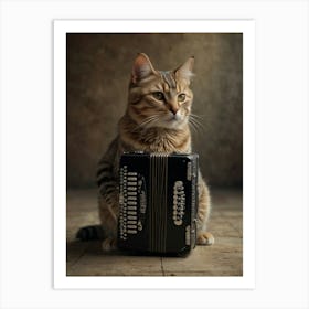 Accordion Cat Art Print