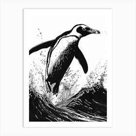 Emperor Penguin Diving Into The Water 3 Art Print