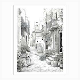 Black And White Street Scene Art Print