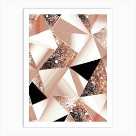 Rose Gold Triangles 1 Art Print