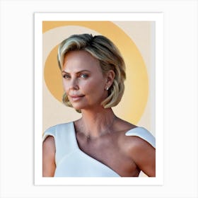 Charlize Theron Retro Collage Movies Art Print