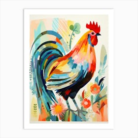 Bird Painting Collage Chicken 5 Art Print