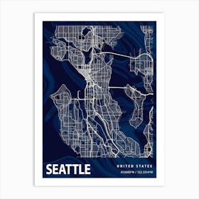 Seattle Crocus Marble Map Art Print