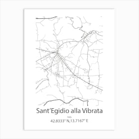 Sant Egidio Alla Vibrata,Italy Minimalist Map Art Print