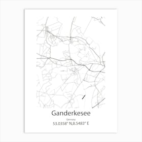 Ganderkesee,Germany Minimalist Map Art Print