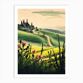 Tuscany, Flower Collage 6 Art Print