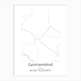 Gyomaendrod,Hungary Minimalist Map Art Print