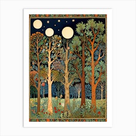 William Morris Forest At Night 3 Art Print