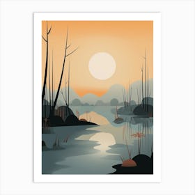 Wetlands Abstract Minimalist 2 Art Print
