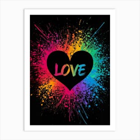 Love Splatter Art Print