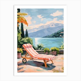 Sun Lounger By The Pool In Lake Como Italy 2 Art Print