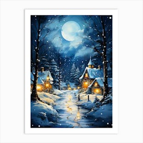 Winter Village Art Print