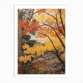 Ash 1 Vintage Autumn Tree Print  Art Print