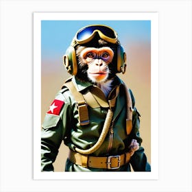 Monkey Fighter Pilot Art Print