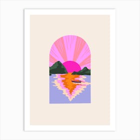 Boat Ride at Sunset Art Print