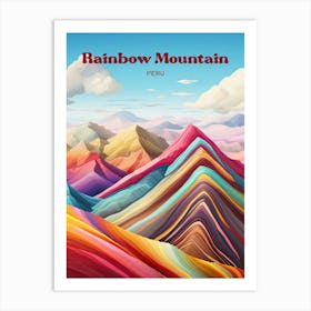 Rainbow Mountain Peru Art Illustration Art Print