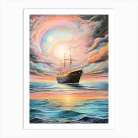 Ship At Sea Art Print