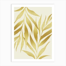 Golden tropical leaf 6 Art Print