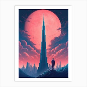 Burj Khalifa Dubai Painting Art Print