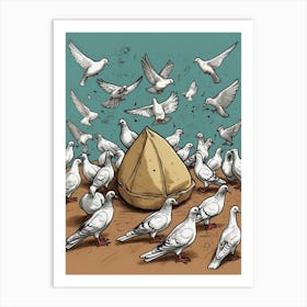 Pigeons 1 Art Print