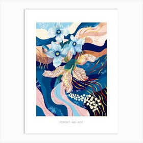 Colourful Flower Illustration Poster Forget Me Not 8 Art Print