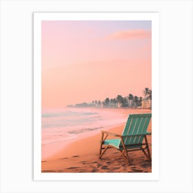 Juhu Beach Mumbai India Turquoise And Pink Tones 2 Art Print