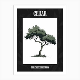 Cedar Tree Pixel Illustration 4 Poster Art Print