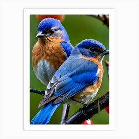 Eastern Bluebird-Reimagined 12 Art Print