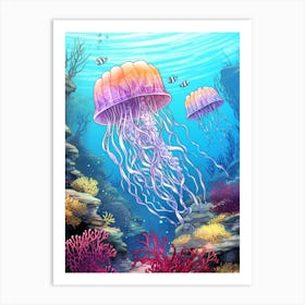 Irukandji Jellyfish Cartoon 2 Art Print