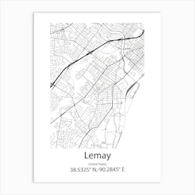 Lemay,United States Minimalist Map Art Print