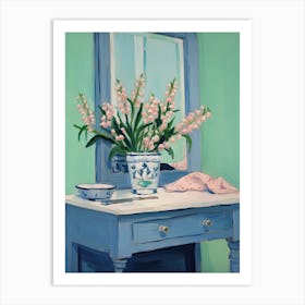 Bathroom Vanity Painting With A Lily Of The Valley Bouquet 4 Art Print