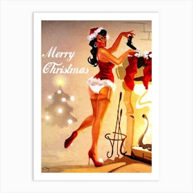 Pinup Sexy Girl Making Your Wish Comes True Art Print