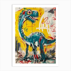 Abstract Graffiti Style Dinosaur 2 Art Print