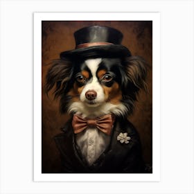 Gangster Dog Papillon Art Print