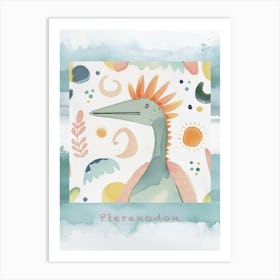 Cute Muted Pteranodon Dinosaur 3 Poster Art Print