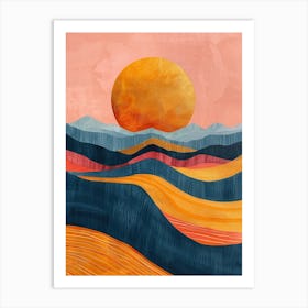 Sunset In The Mountains 6 Art Print