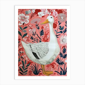 Floral Animal Painting Duck 3 Art Print