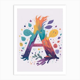 Colorful Letter A Illustration 10 Art Print