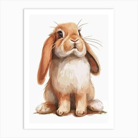 English Lop Rabbit Kids Illustration 3 Art Print