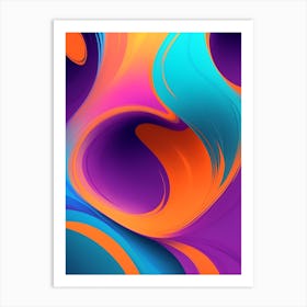 Abstract Colorful Waves Vertical Composition 10 Art Print
