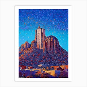 Las Cruces, City Us  Pointillism Art Print
