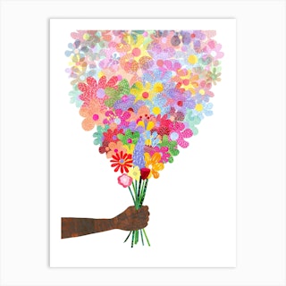 Giving Flowers Art Print