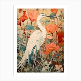 Egret 1 Detailed Bird Painting Art Print