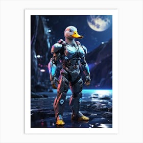 Duck In Cyborg Body #2 Art Print